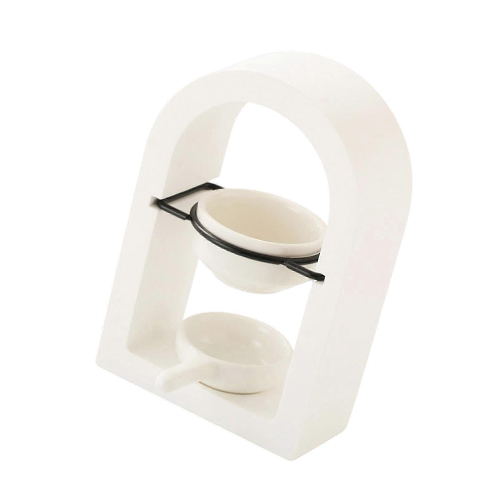 Ceramic Incenses Burners Feature Classical Arch Design And Two Compartments Tealight Candle Holders Multiple Functional Decoration  Black