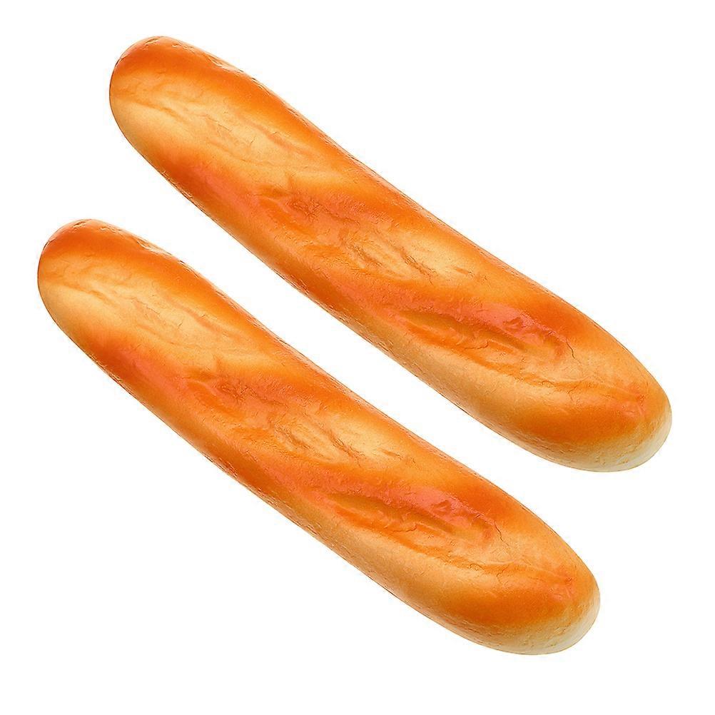 Artificial Bread Model Fake Baguette for Decoration 10Pcs Orange PU