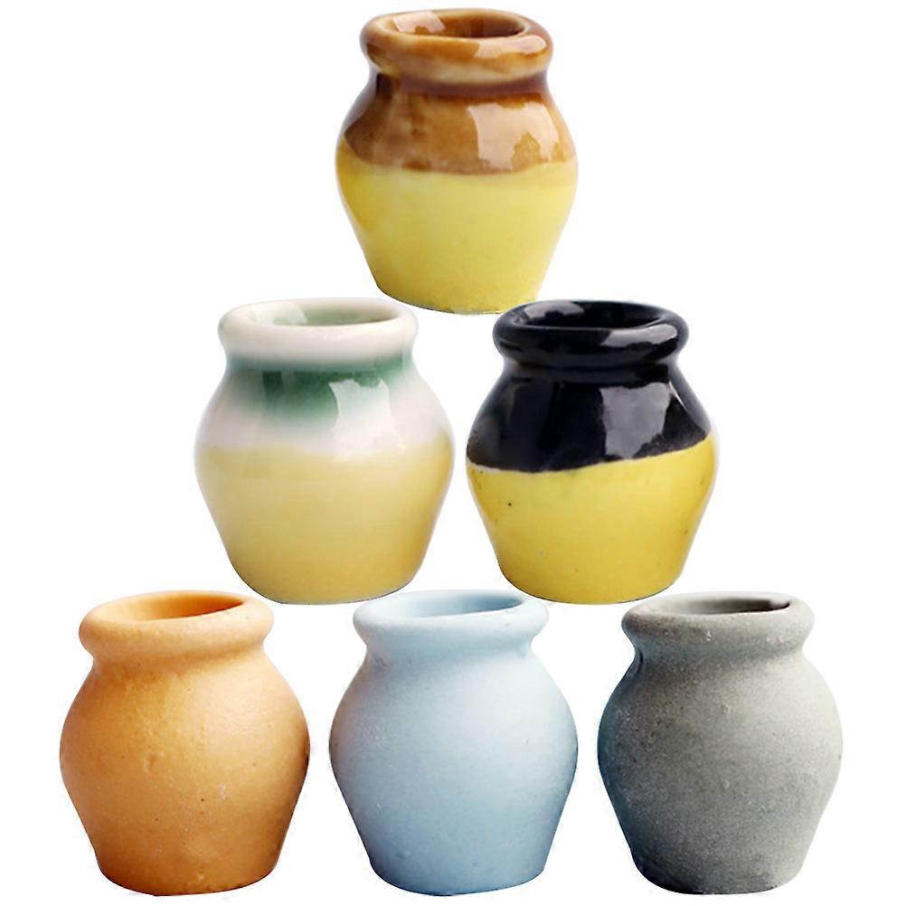 Colorful Flower Cotta Pots Ceramic for DIY 4Sets Desktop Decor