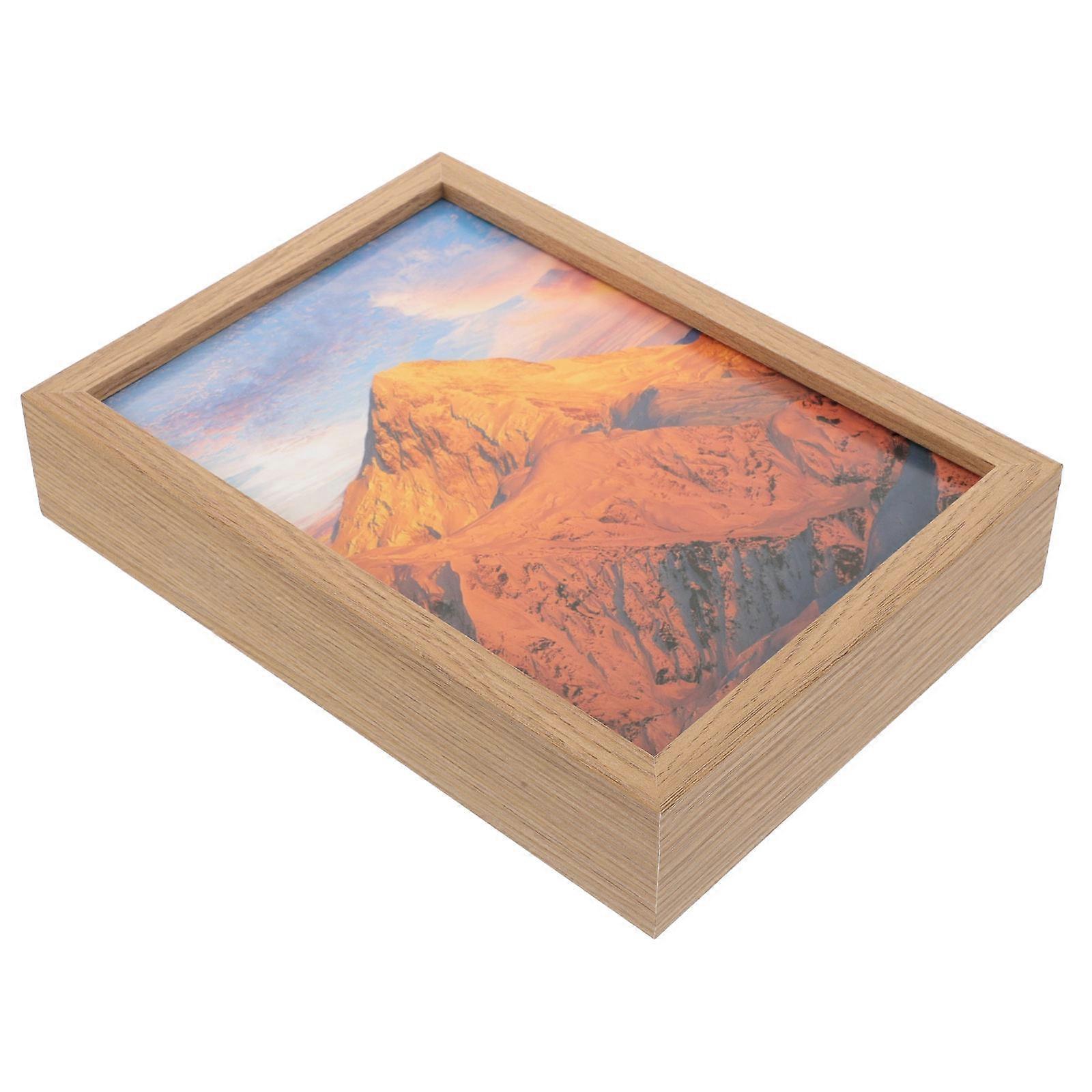 Hidden Storage Picture Frame Money Safe Box Secret Compartment Beige Rectangular Simple Desktop Decoration 1Pack