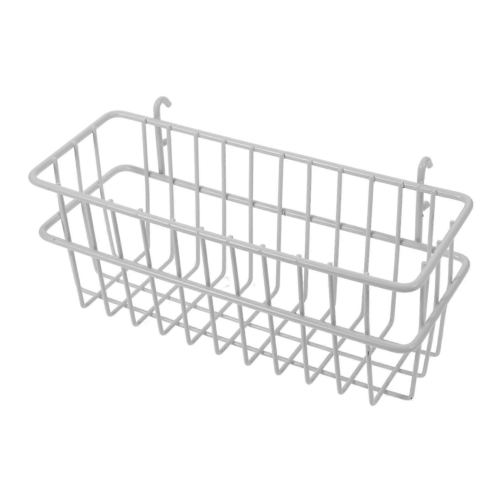Wall Pegboard Basket for Storage Use Kitchen Organizer White Iron