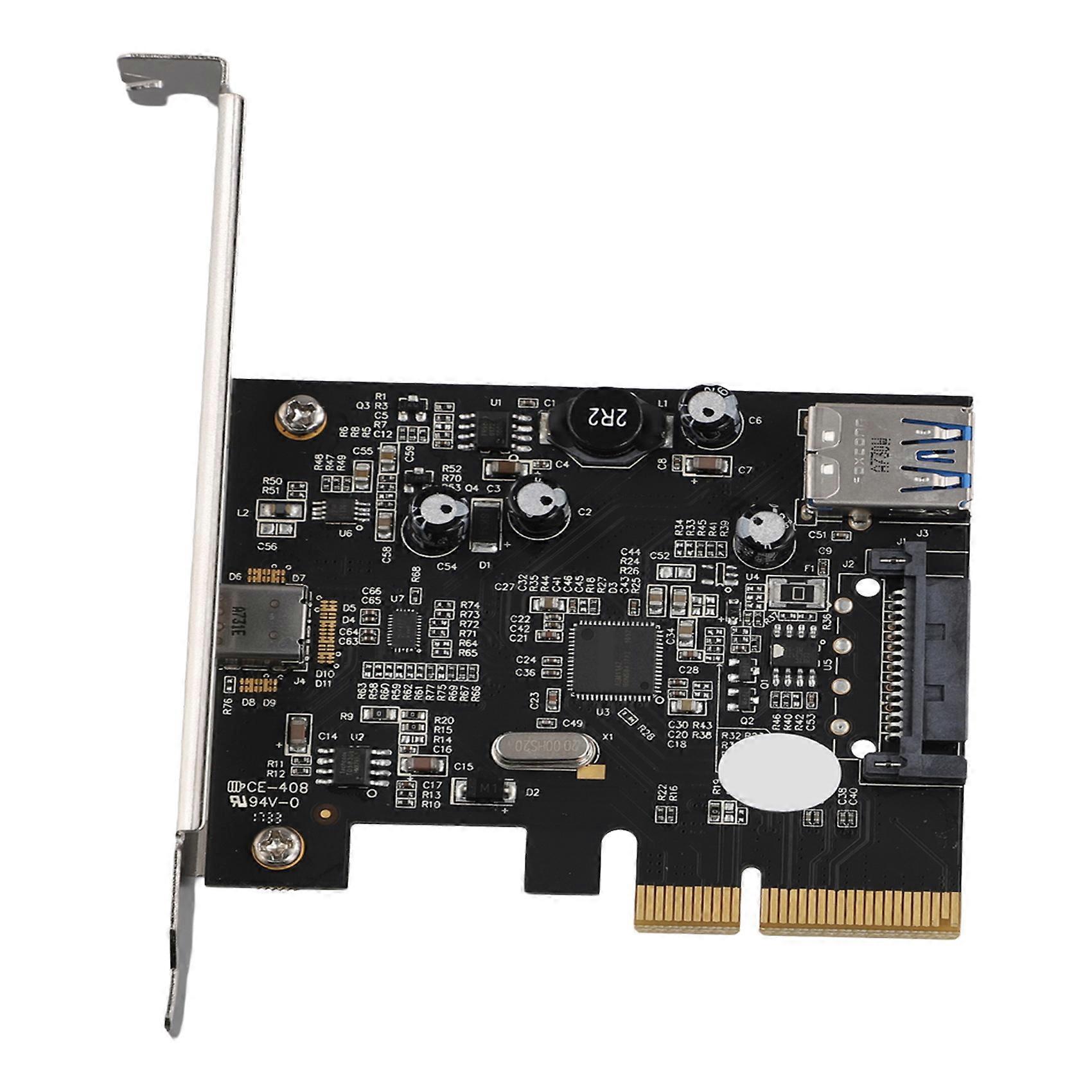 Adapter Card PCI-E 4X to USB3.1 Expansion Card 10G Rear Adapter TYPE-C+TYPE-A Board ASM1142 Module
