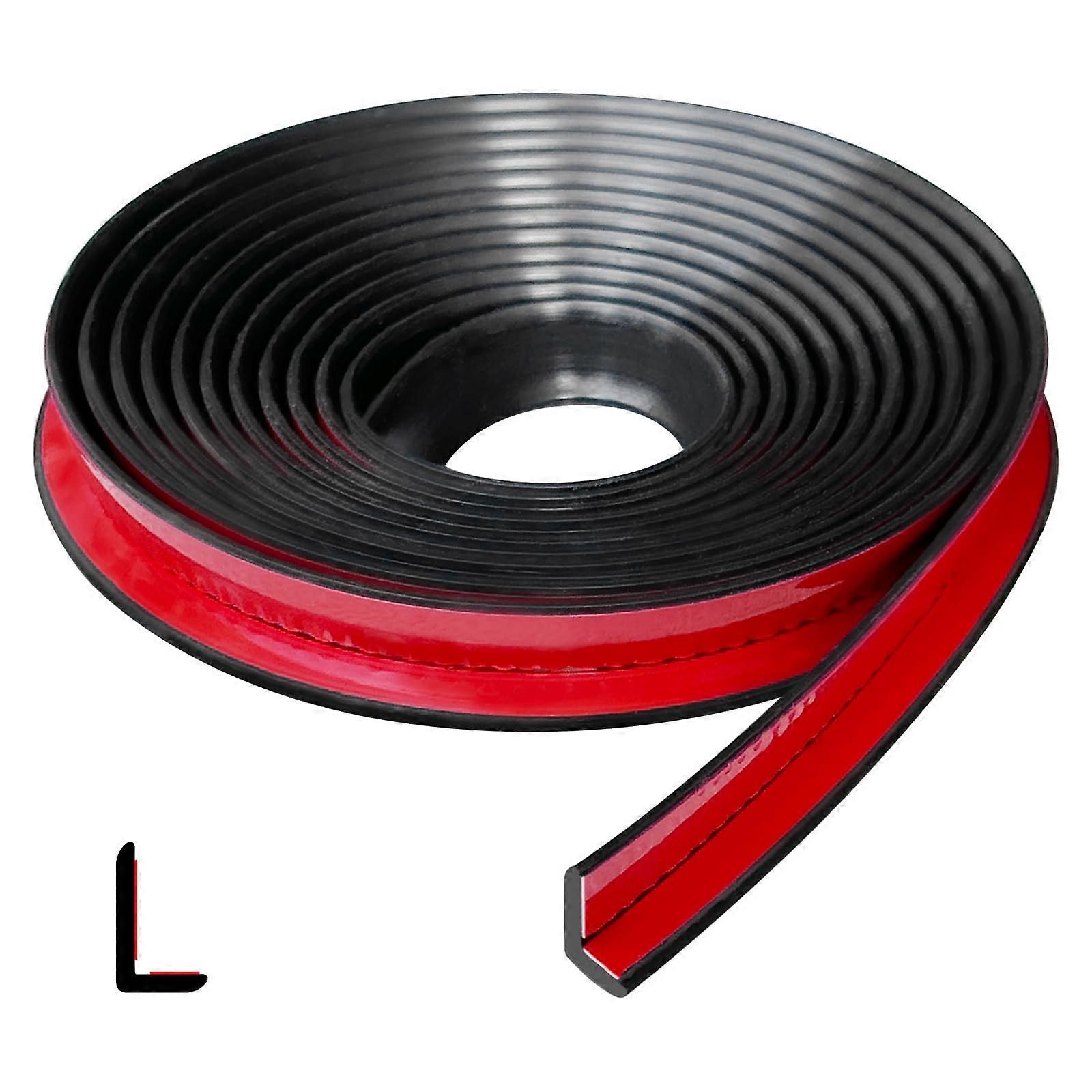 Flexible LShaped Rubber Edge Trim 20Ft Black EPDM Weatherproof SelfAdhesive Protector