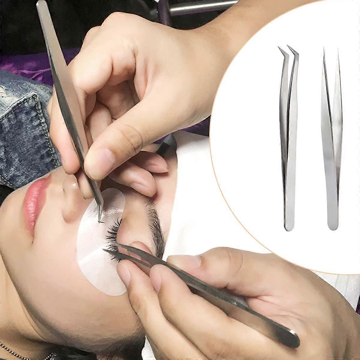 Silver Eyelashes Fake Eyelashes Tweezer for Precise Makeup Use