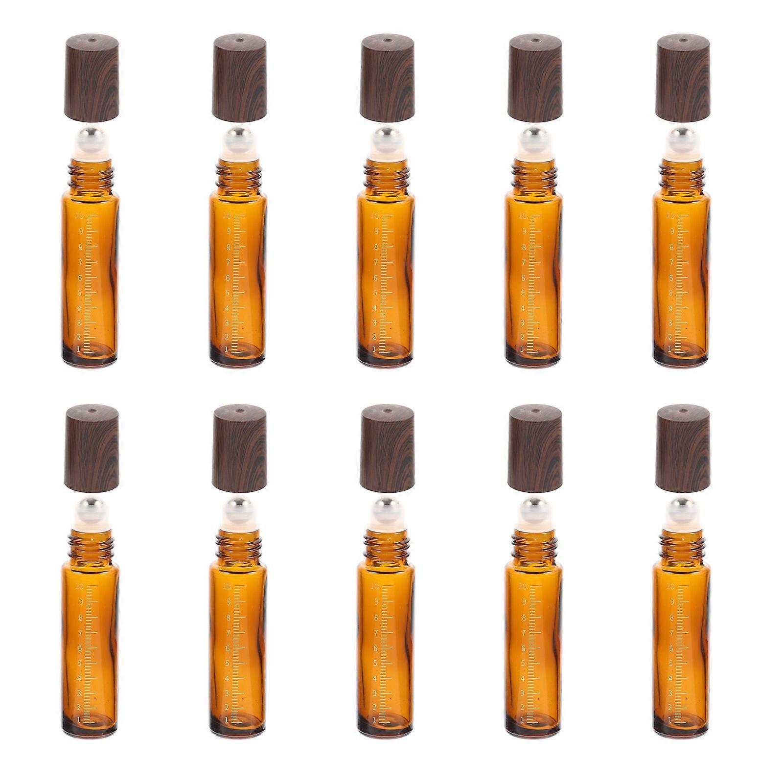 Light Brown Essential Oil Roller Bottles for Storage Glass 10Pcs