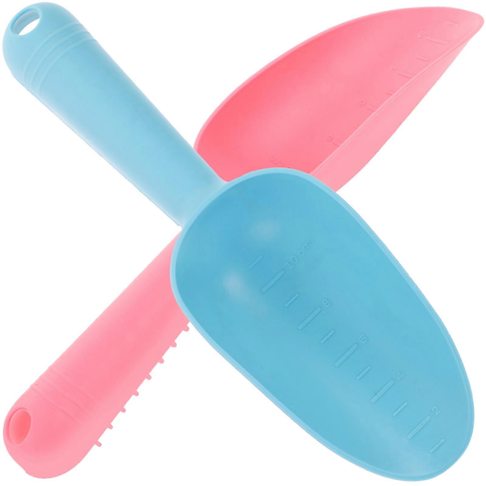 Garden Plastic Hand Trowel for Transplant 2Pcs Blue Set