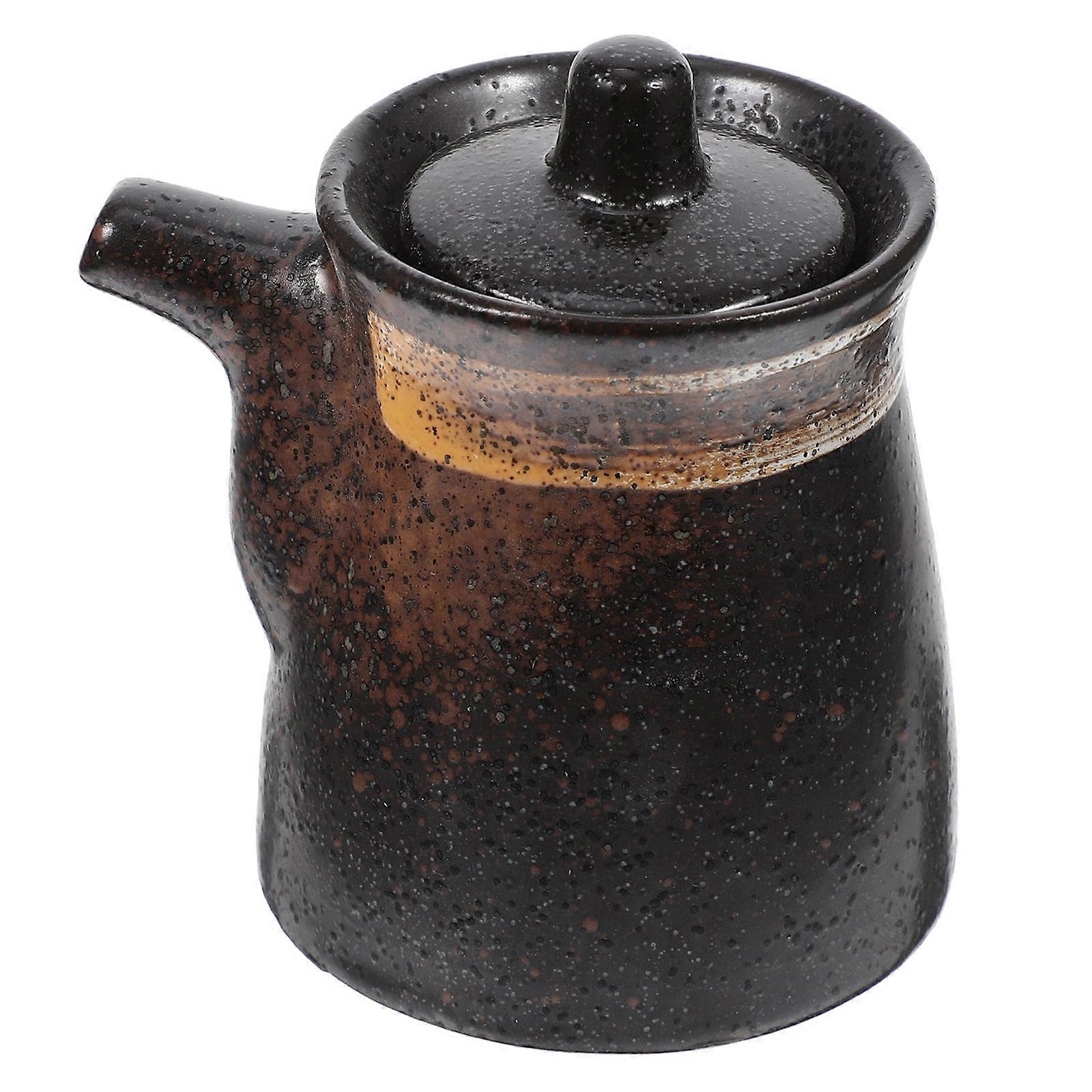 Japanese Style Ceramic Condiment Pot Soy Sauce Container for Storage Use