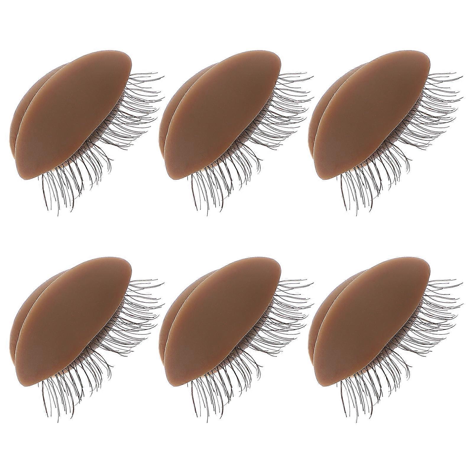 Replacement Eyelids for Eyelash Extension Practice Makeup Kit 3Pairs Coffee