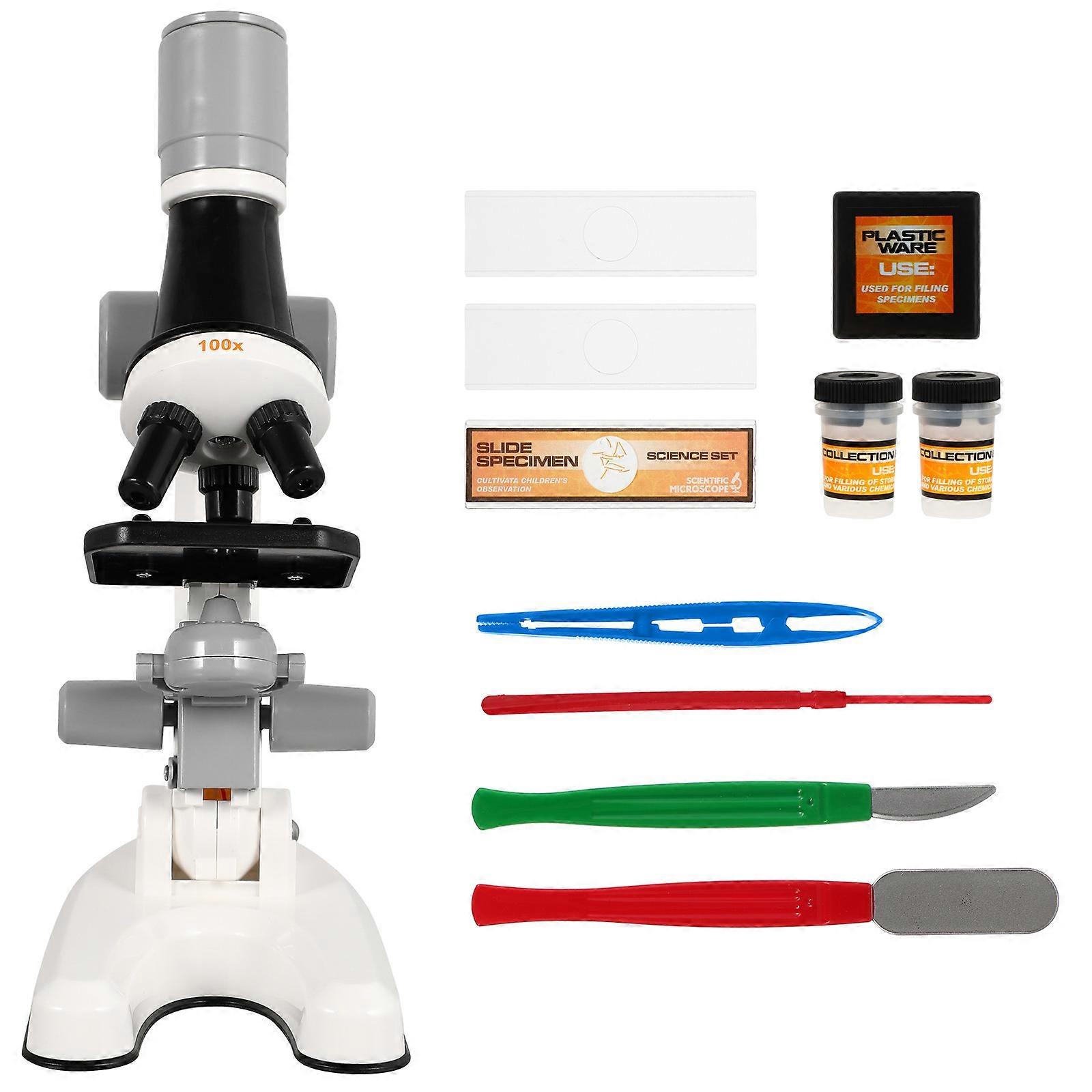 Student Microscope Simple Biological Magnifier for Science Educational Tool 1Set