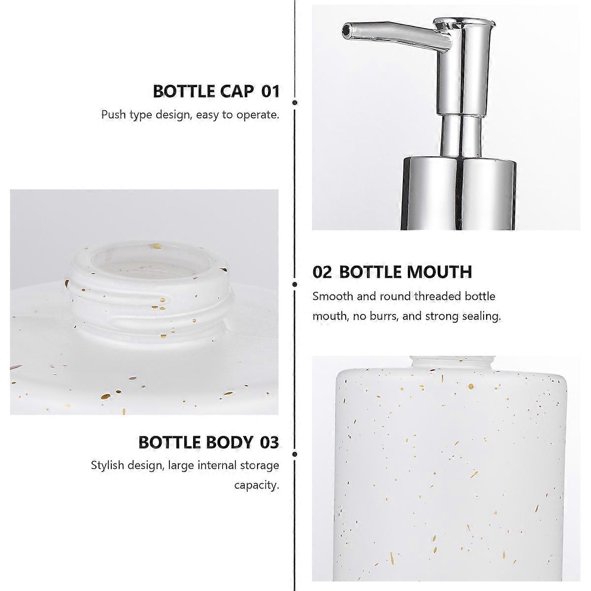 Empty Shampoo Glass Bottle Press Pump Dispenser for Storage 1Pcs