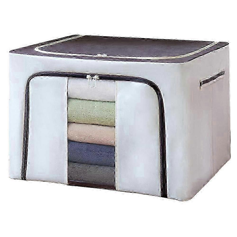 2025 Storage Bins, Foldable Stackable Container Organizer Set With Large Window & Carry Handles Beige