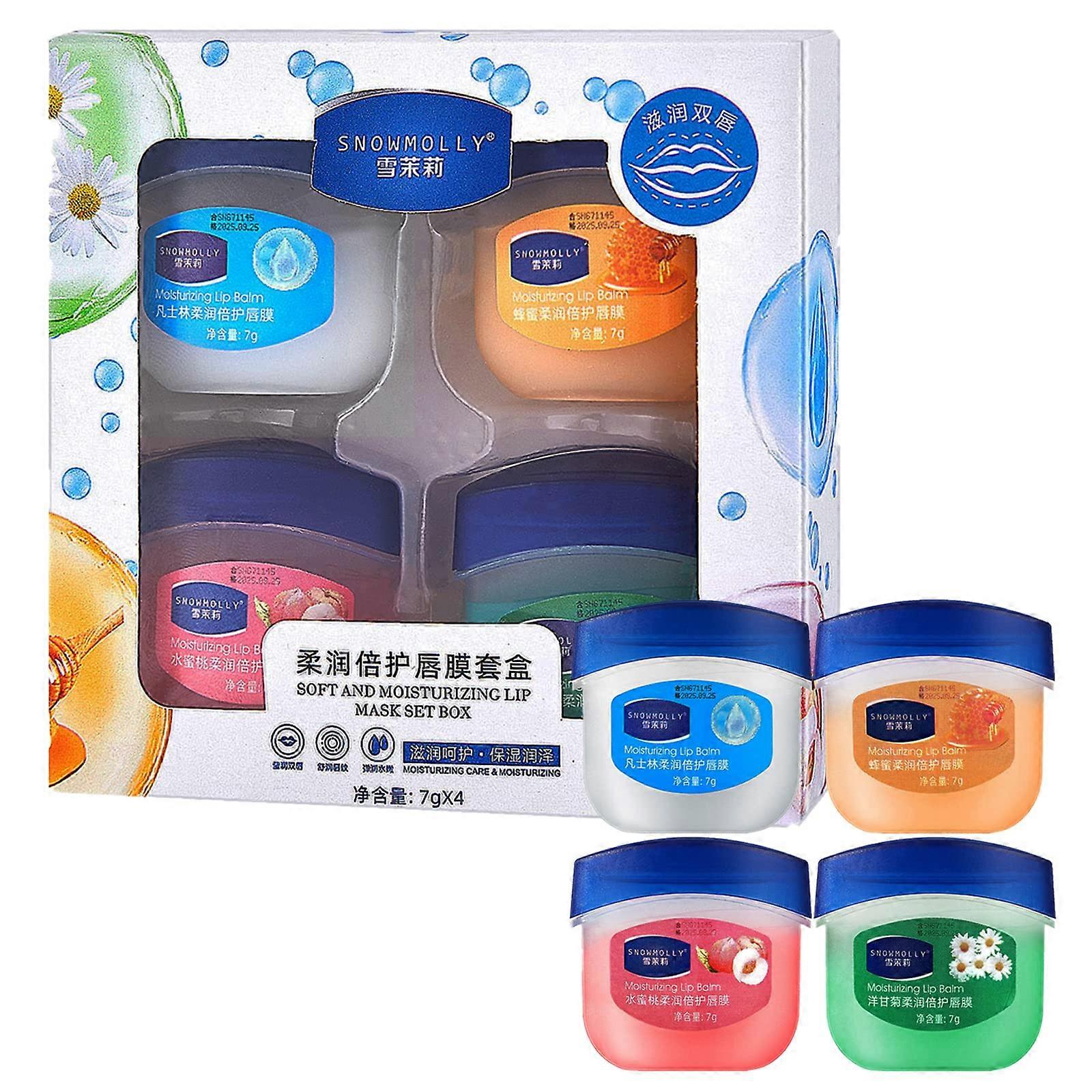 Lip Balm Set 4pcs 7g Deep Hydration and Long Lasting Moisturizer for Dry Cracked Lips
