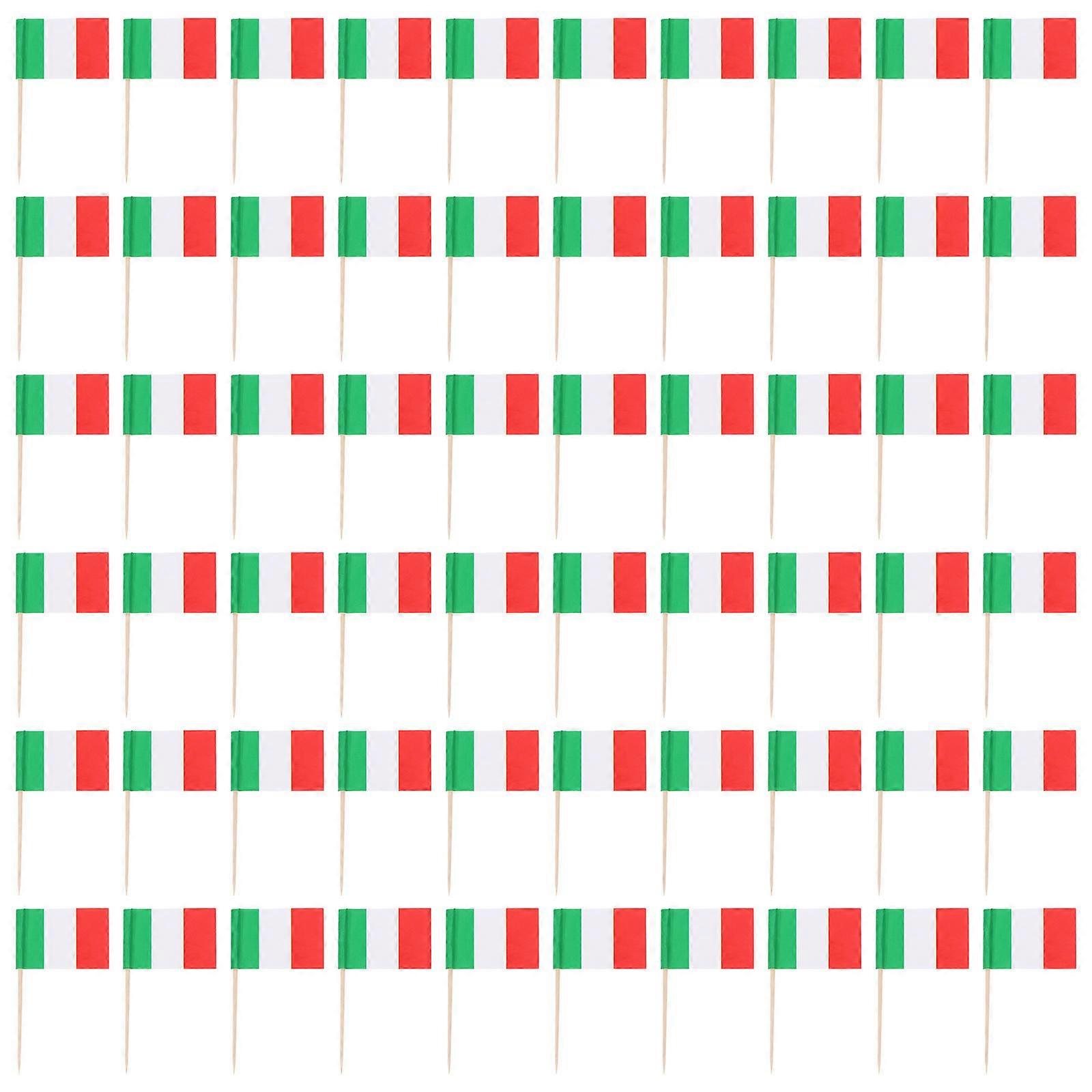 Flag Cake Decoration Toothpick Flags for Decor 100Pcs Wood Paper