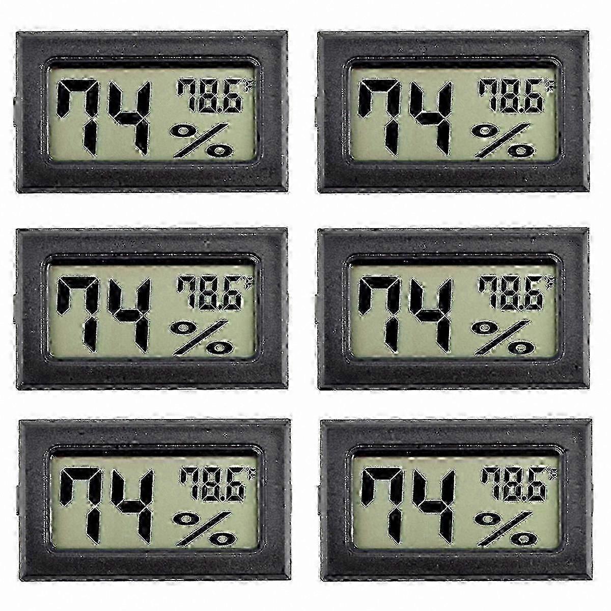 6-Pack Mini Digital Thermometer Hygrometer for Small Spaces
