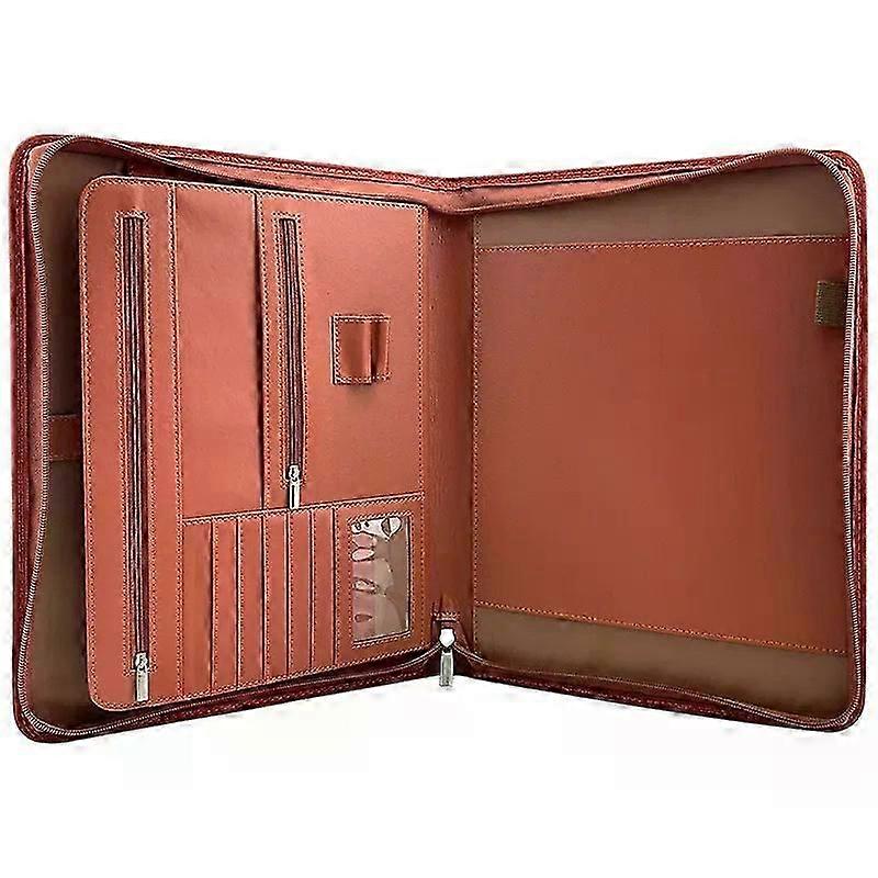 Leather zippered business folder, iPad/tablet and interview resume folder