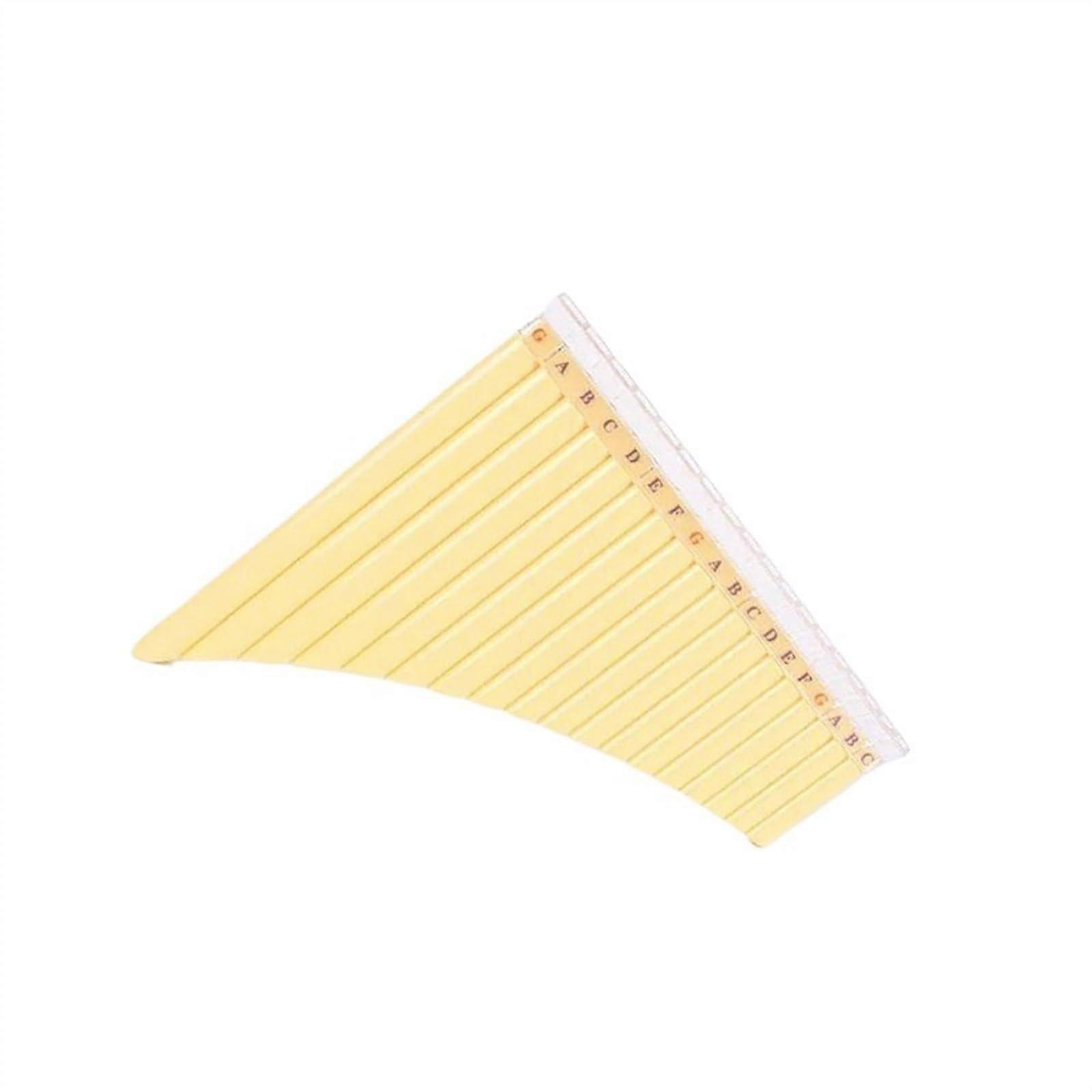 18 Pipe Pan Flute with Wide Tonal Range, Authentic Sound, Beginner Friendly, Yellow A Key