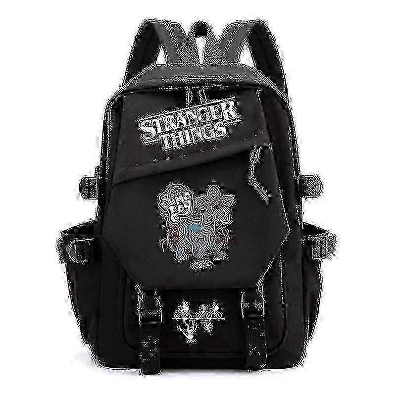 Stranger Things Print Backpack Teens School Bag Multi-functional Large Capacity Durable Material Multiple Colors 25-26