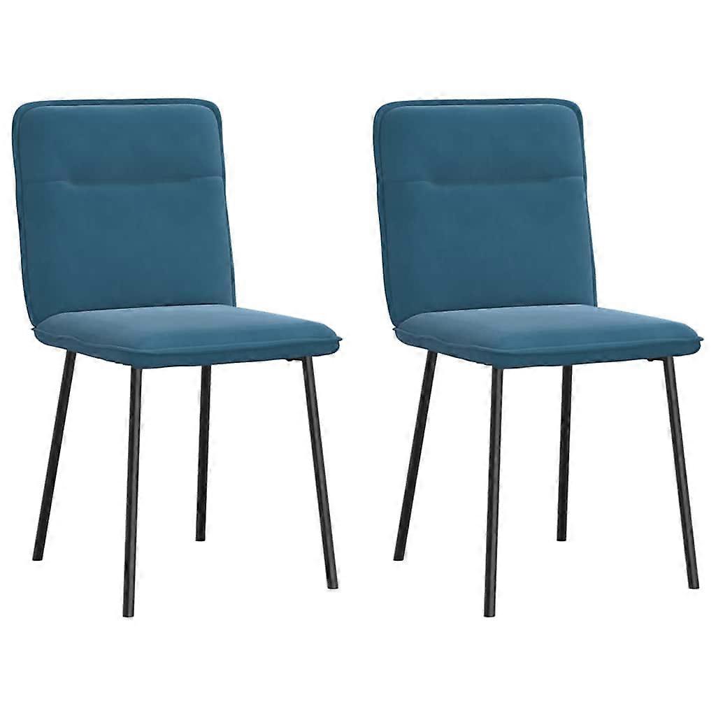 vidaXL Eetkamerstoelen 2 st fluweel blauw