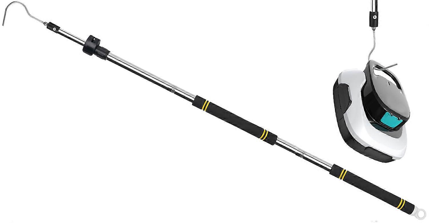 Telescopic Pool Skimmer Hook with Adjustable RustResistant Steel Pole and NonSlip Sponge Grip