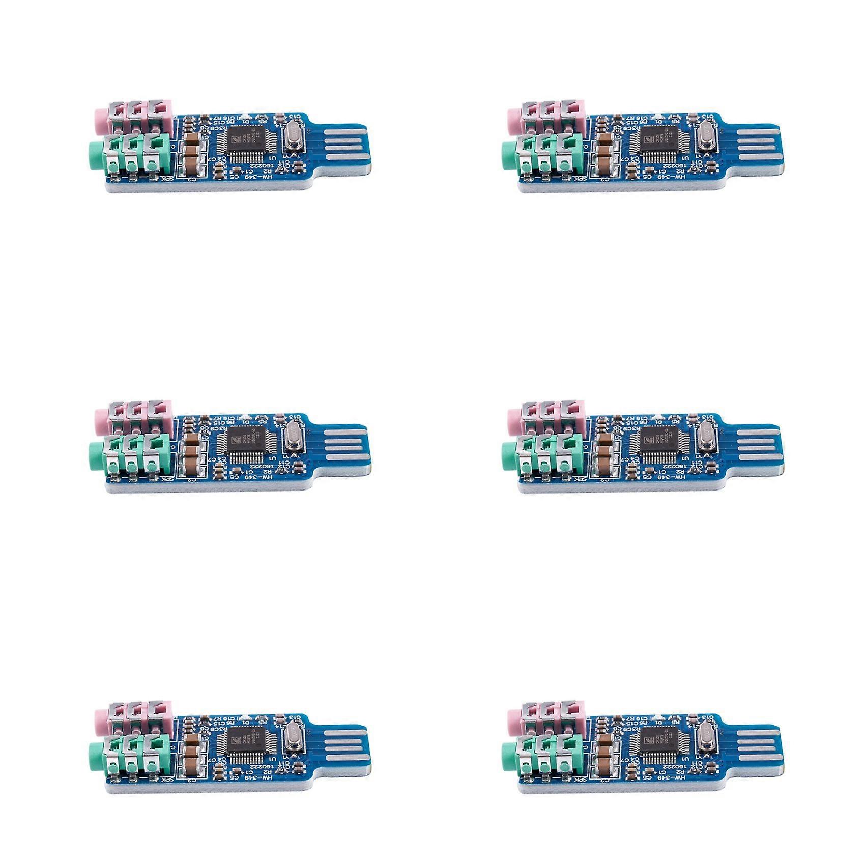 6X Gratis Driver USB-lydkort CM108 USB-lydkort Chip Blå