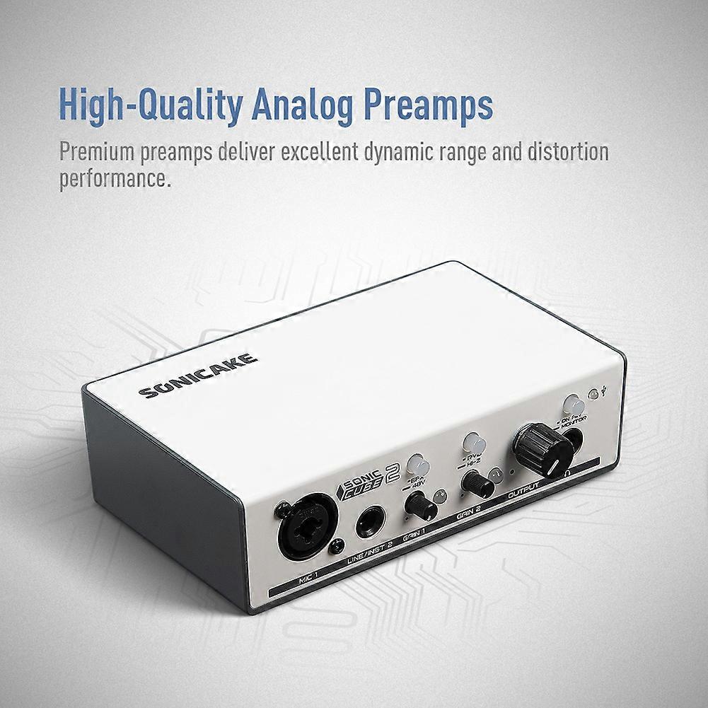 SONICAKE Sonic Cube 2 Professional Audio Interface with Analog Preamp DSP Effects for Guitar Streaming Recording