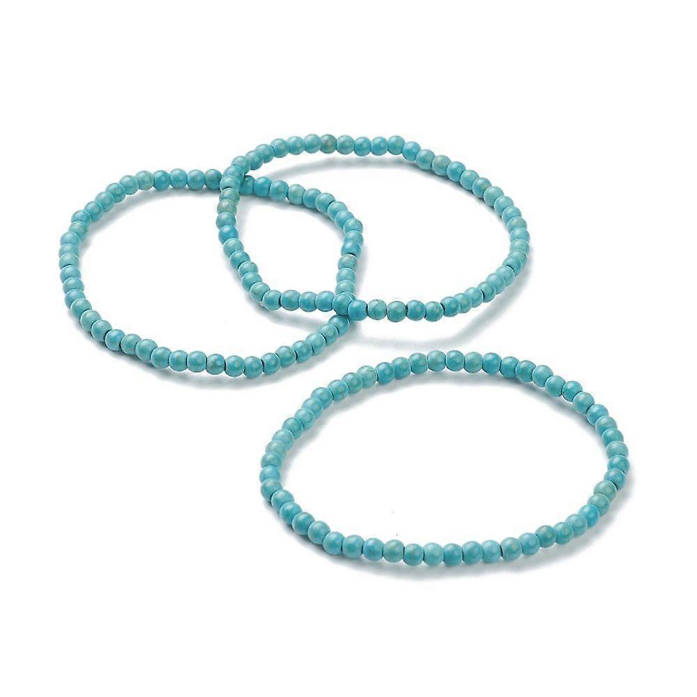 Turquoise Beaded Stretch Bracelets Round Beads: 4~5mm Inner Diameter: 2-1/4 inch(5.65cm)