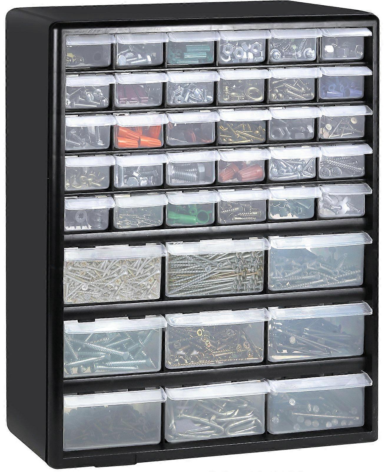 Screw Organizer and Hardware Storage, Wall Mount Cabinet Drawer Box with Multiple Compartments