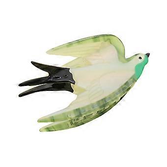 Presilha de cabelo verde estilo princesa elegante para mulheres com fixação segura e antiderrapante.