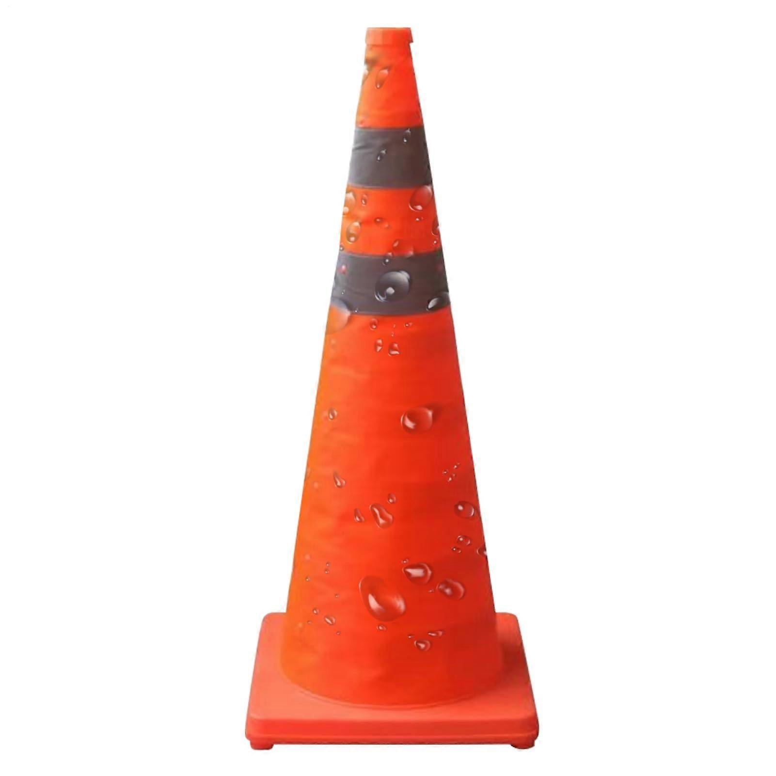 Foldable Reflective Traffic Safety Cones 60cm with WindResistant Base for Road and Parking