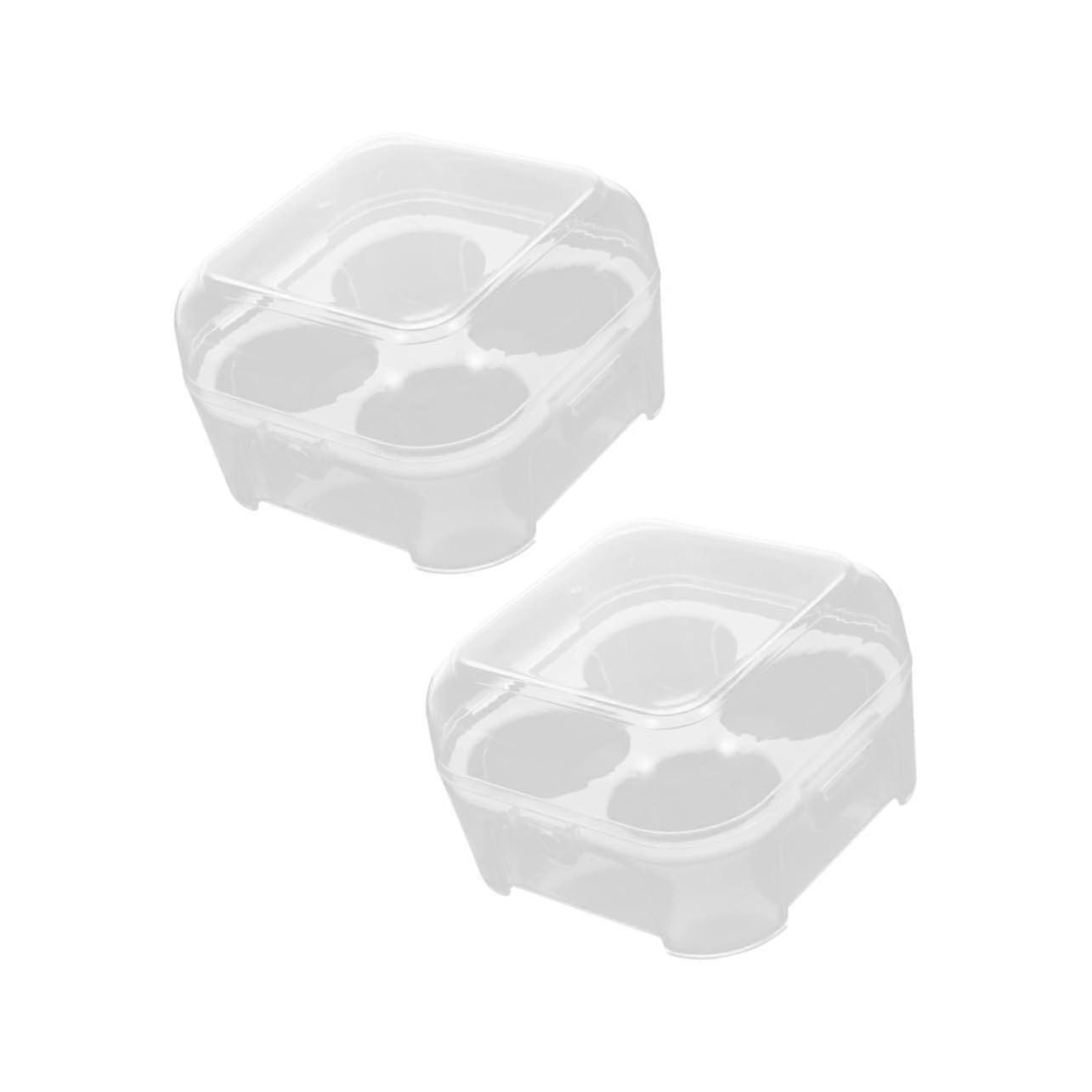2 Pack Stackable Fridge Egg Storage Box with Lid, Transparent Plastic Holder for Refrigerator