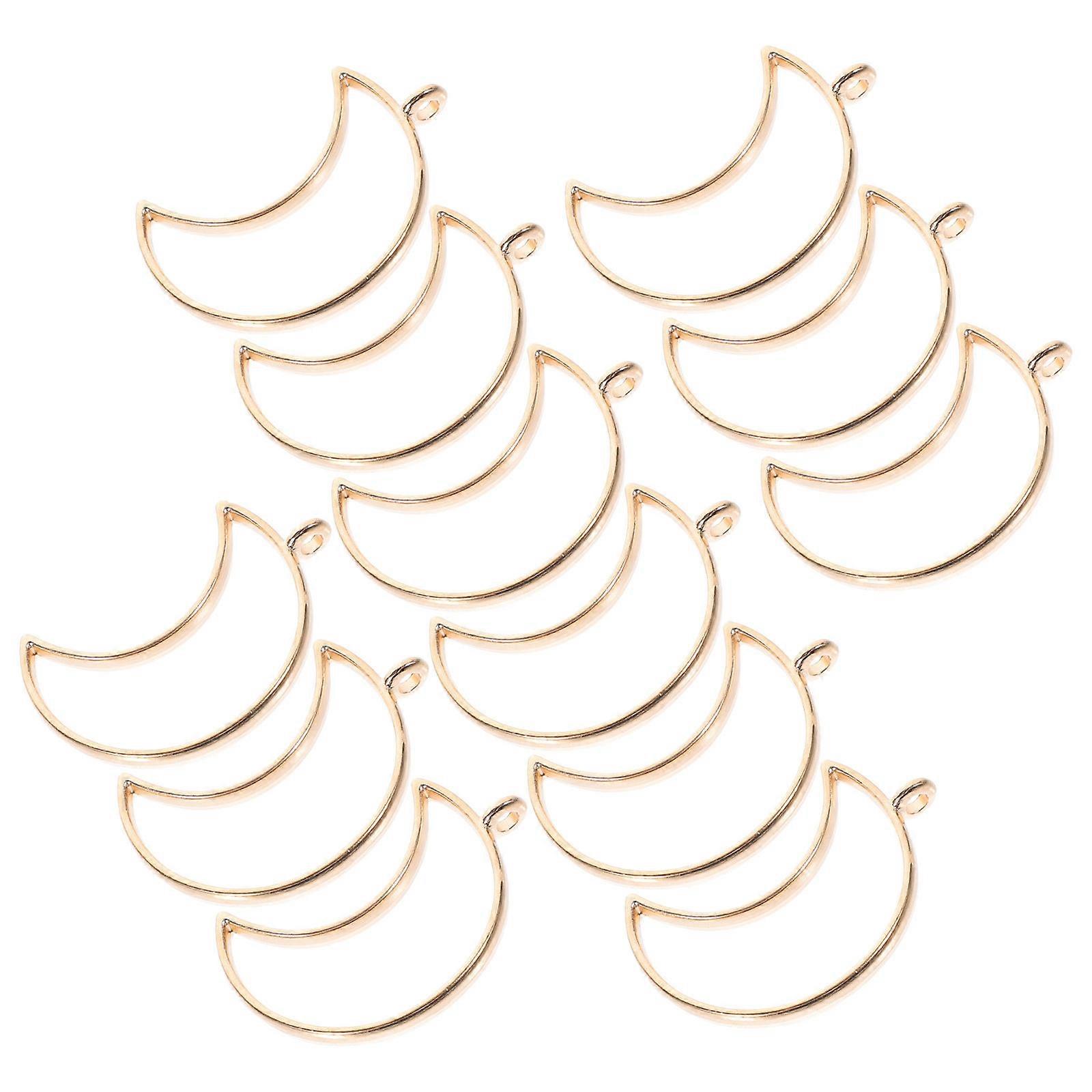 Moon Shape Jewelry Bezel Base for Handmade Pendant Making 50Pcs