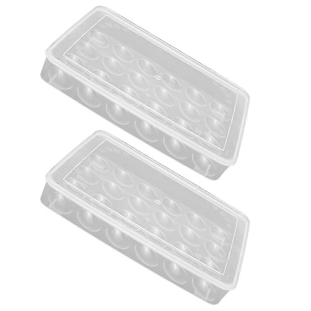Refrigerator Egg Trays Egg Holder for Storage 2Pcs Stackable Transparent