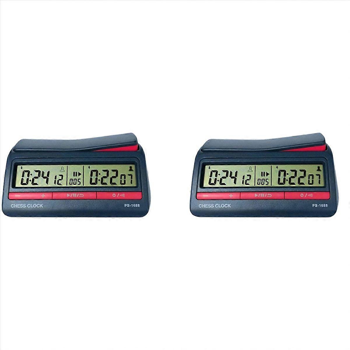 2X Professional Advanced Chess Digital Timer Chess Clock Count Up Down Board Game Clock PS-1688