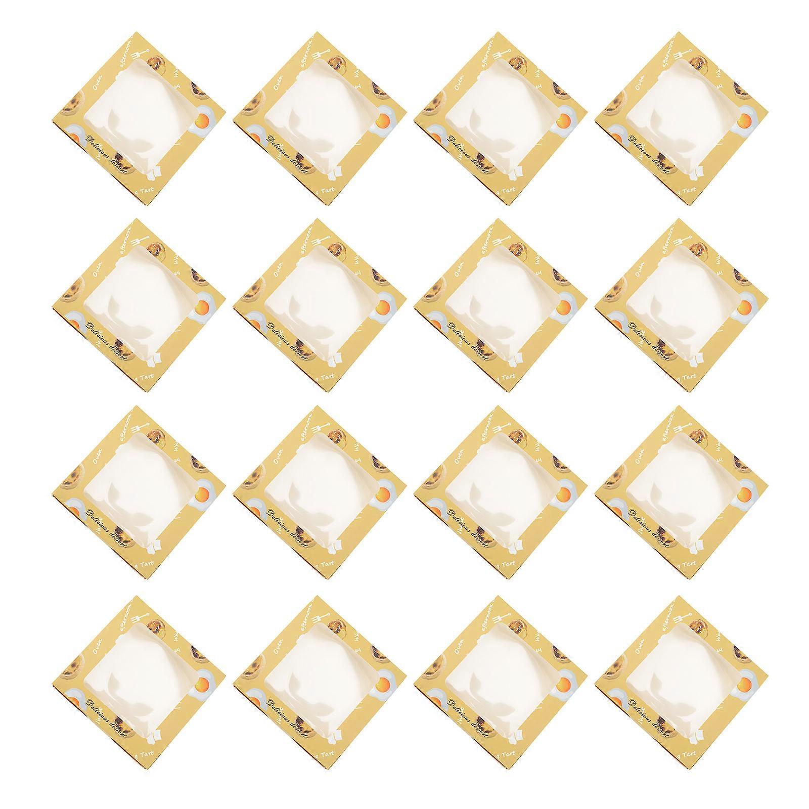 Yellow Disposable Egg Tart Packaging Box for Storage 60Pcs Paper Material