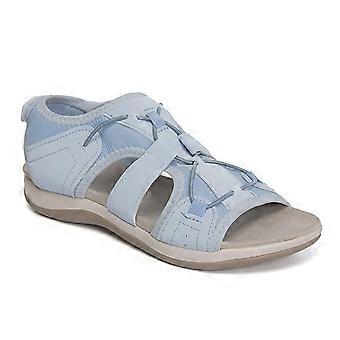 Bequeme Damen-Wandersandalen mit offener Zehenpartie, Keilabsatz, Fußgewölbeunterstützung, atmungsaktiv und gepolstert, blau, Größe 7 (UK)