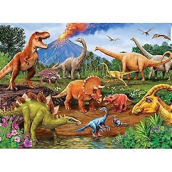 1000/500/300/120-bitars dinosauriepussel, vuxen heminredningsspel landskapspussel, pedagogisk leksak, födelsedagspresent - 38x26 cm - 300 bitar