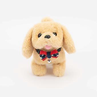 Interactive Walking Puppy Toy with Barking Sounds, Wagging Tail, 7 Inch Beige Plush Dog for Kids