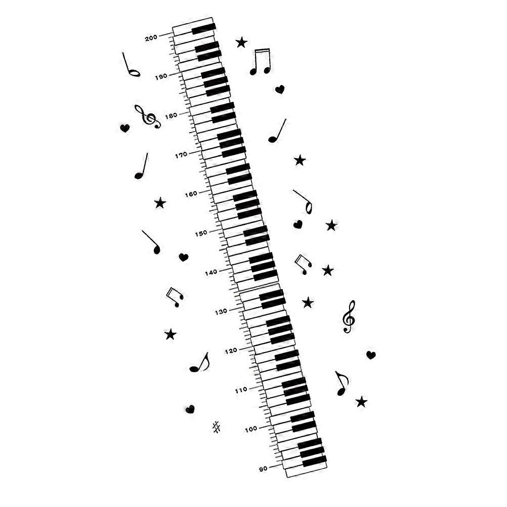 Removable Wall Sticker Piano Pattern Height Measuring Sticker for 3 Sheets