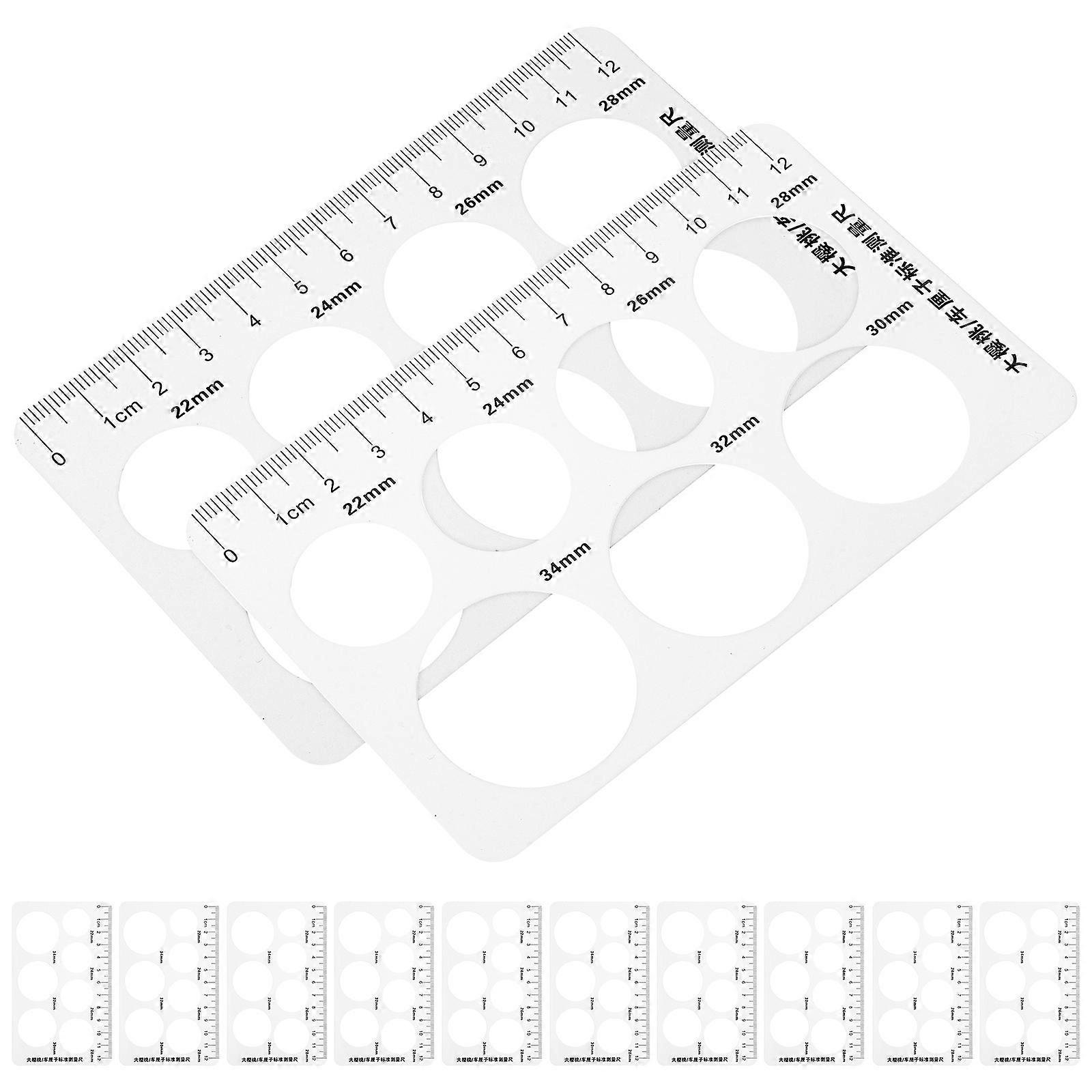 Cherry Measuring Tool Ruler for Measuring Use 12Pcs White PP Material