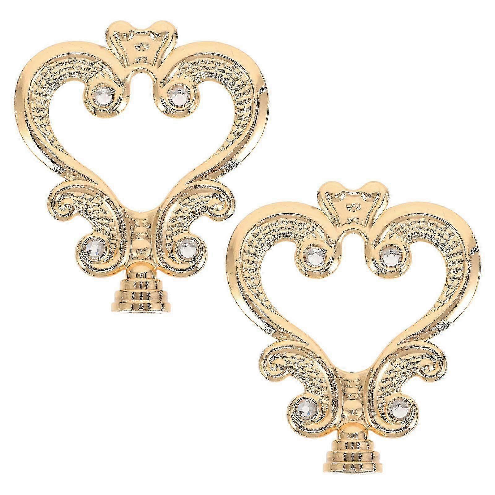 Golden Pot Lid Handle for Kitchen 2Pcs Heart Shaped Heat Resistant Knobs