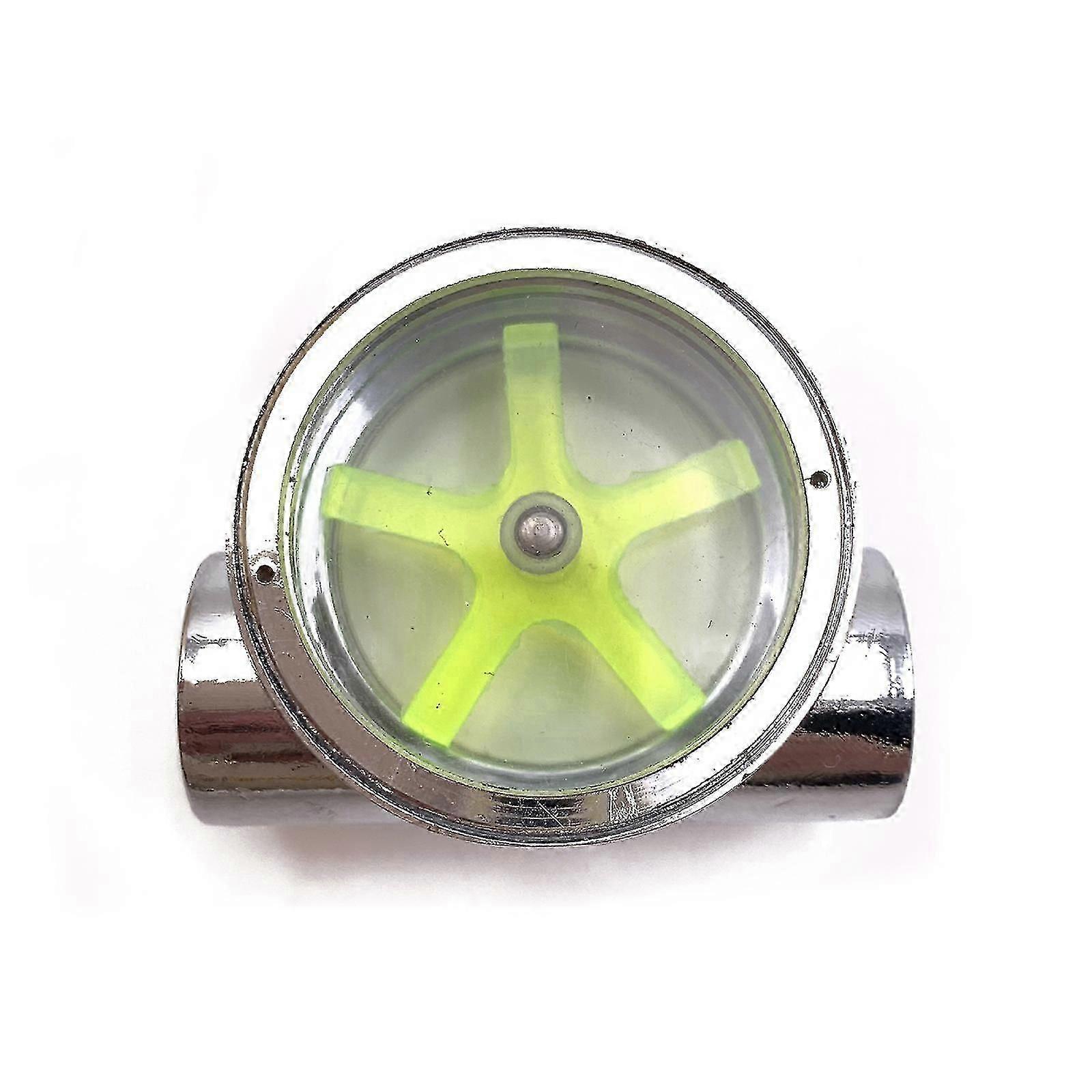 Flow Meter Water Cooling Flow Indicator Meter Copper Chromed 2 Ways G1/4 Thread