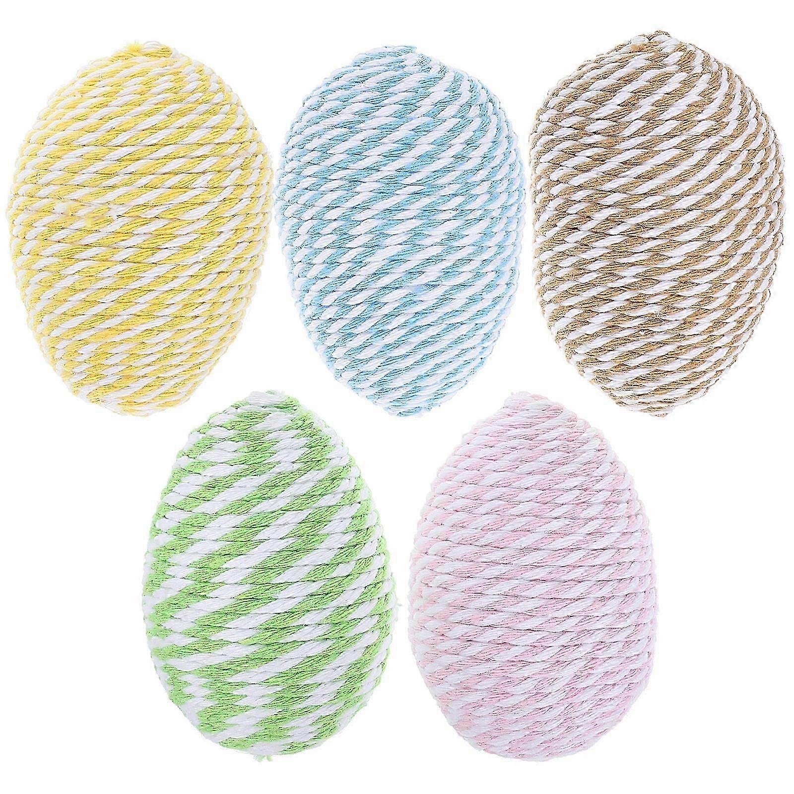 Assorted Color Egg Shaped Foam Balls for Decoration 5Pcs Easter Eggs