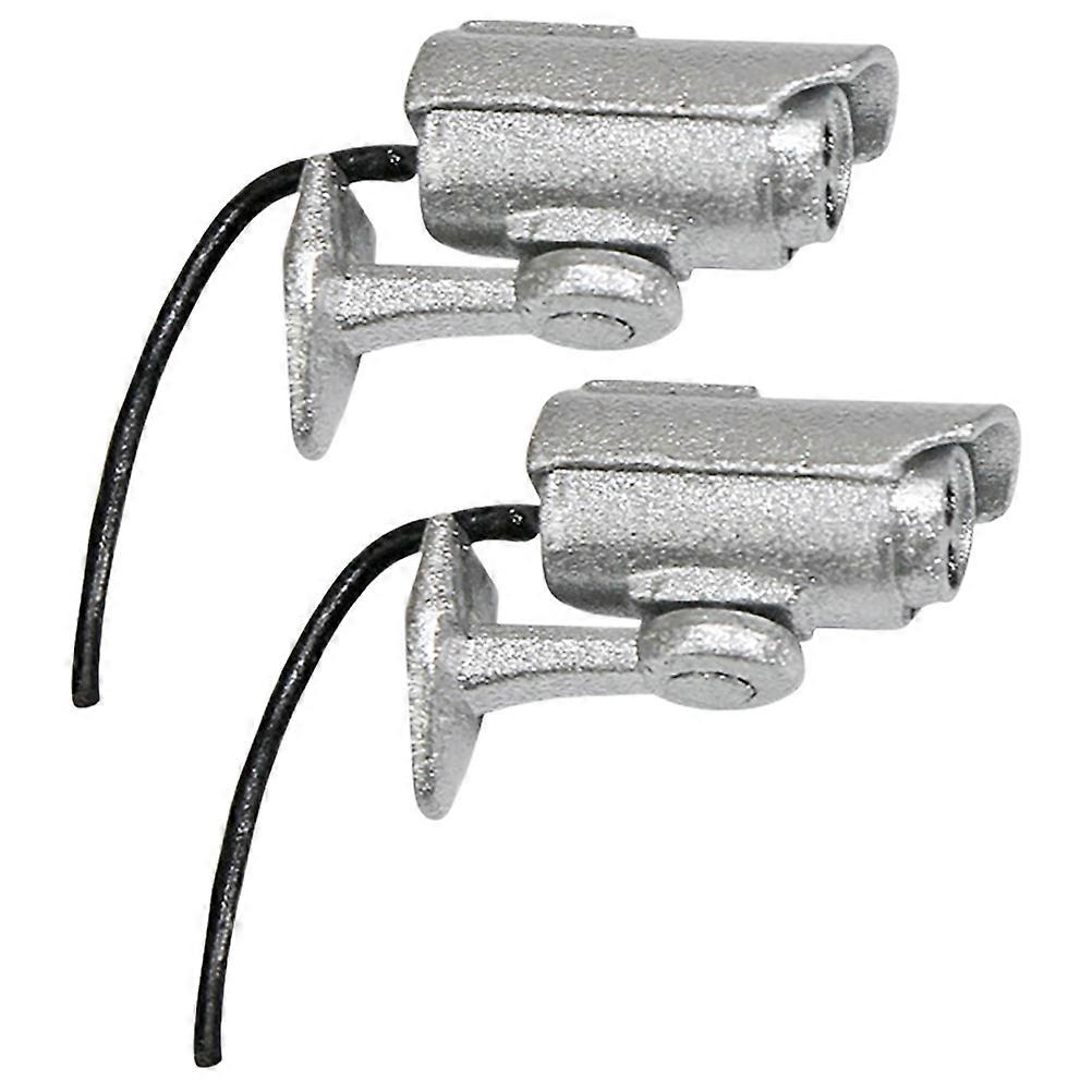 Dollhouse Mini Camera Alloy Fake Security Camera Prop Set 2Pcs Silver