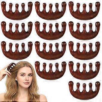 12 Pcs Wooden Scalp Massager, Tooth Wooden Massage Comb for Hair Growth, Loc Comb Wide Too