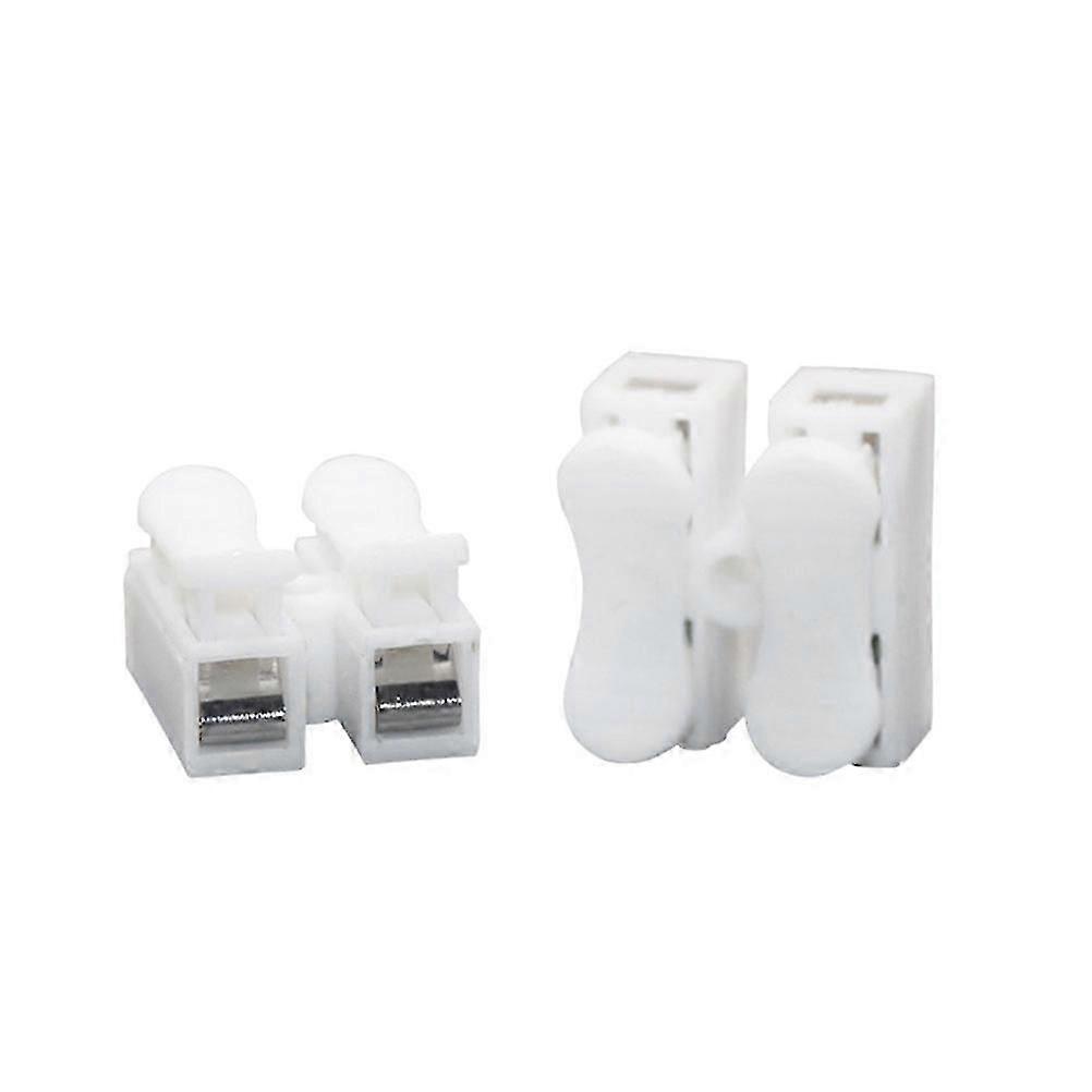 26Pcs Spring Press Connector for Wire Tapping Testing, White Plastic Quick-Connect Terminal