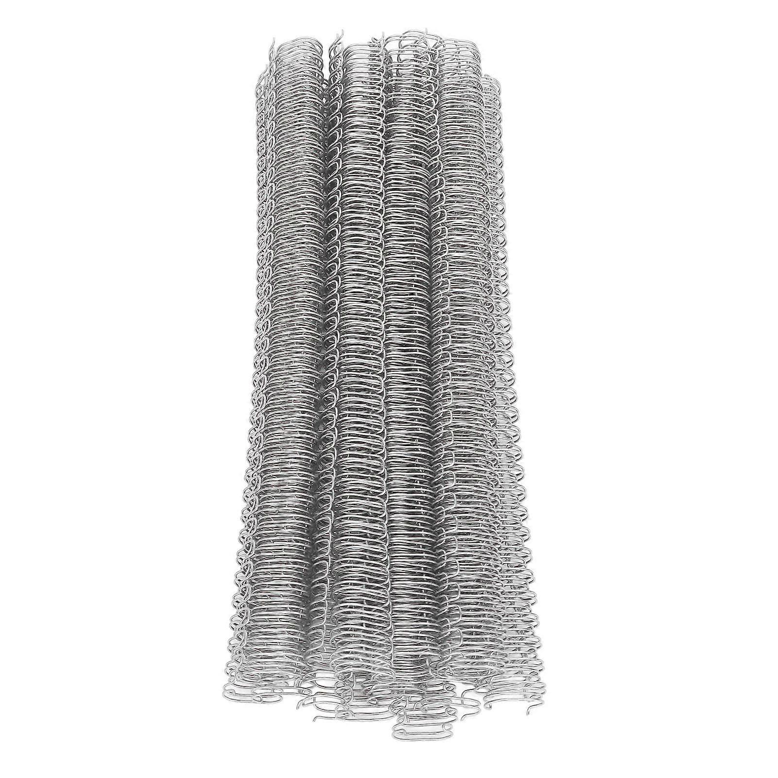 Double Loop Wire Binding Spine 1/2in Diameter 34 Loop 3:1 Pitch 100 Sheets Capacity Iron Wire Binding Ring Silver