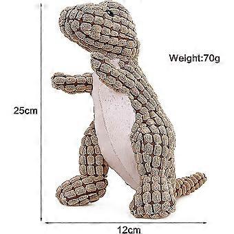 Oförstörbara tuggleksaker för hundar - Set med 3 plyschleksaker för dinosaurier för små, medelstora och stora hundar - Hållbara, tuffa och pipiga husdjursleksaker
