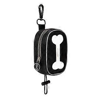 Dog Poop Bag Holder Oxford Fabric Metal Clip Durable Portable Dog Waste Bag Dispenser for Outdoor Walking Black