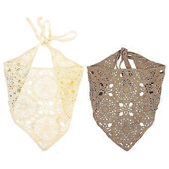 2 stk hekle bandana pannebånd trekant hår skjerf dekorativt hår bandana for kvinner