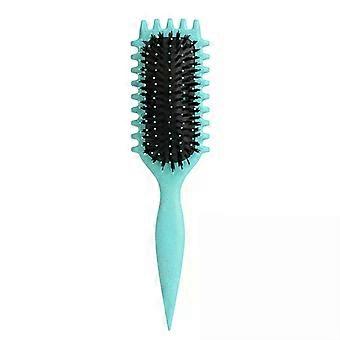 Curl Defining Brush, Boar Bristle Hairbrush for Detangling and Styling, Gentle on Thick Curly Hair, Green